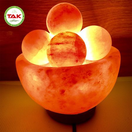 Đèn đá muối hình bát - tài lộc